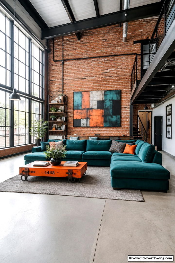 Urban Teal and Orange Loft Inspiration - 30 Teal & Orange Room Color Schemes for Vibrant Home Decor