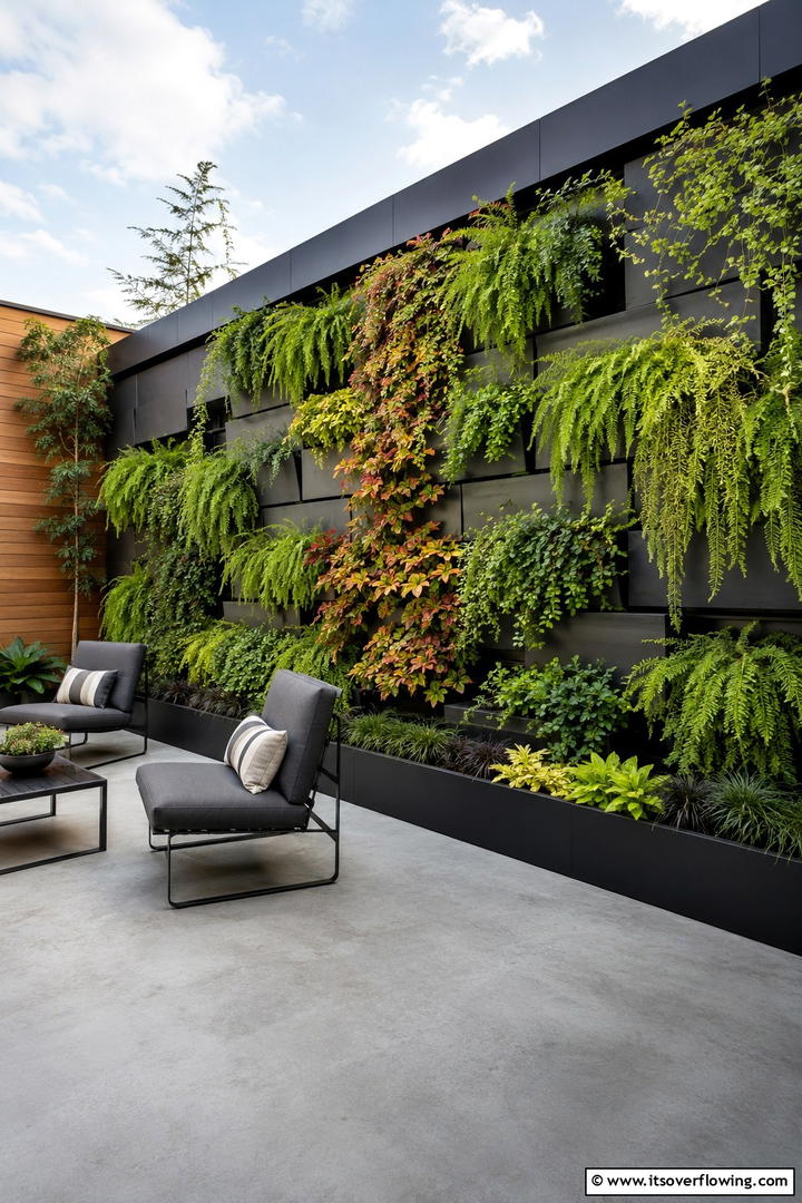 Urban Vertical Garden Wall - 30 Modern Backyard Ideas to Transform Your Outdoor Oasis