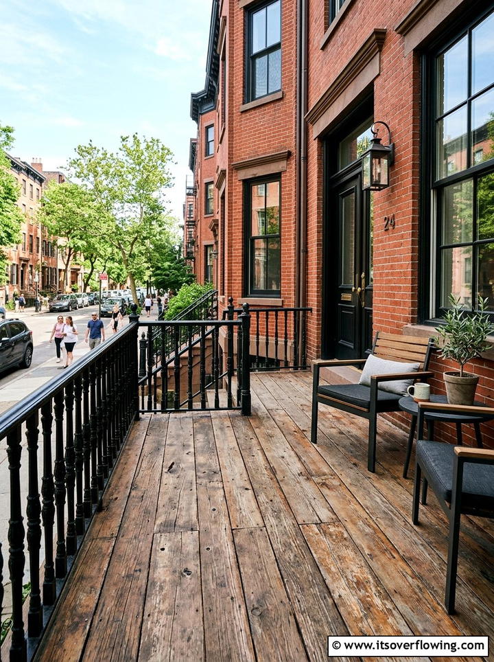 Urban porch reclaimed wood floor - 25 front porch ideas with wood floor