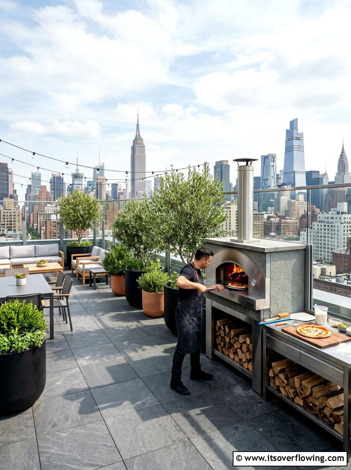 Urban rooftop pizza oven - 25 backyard ideas with pizza oven