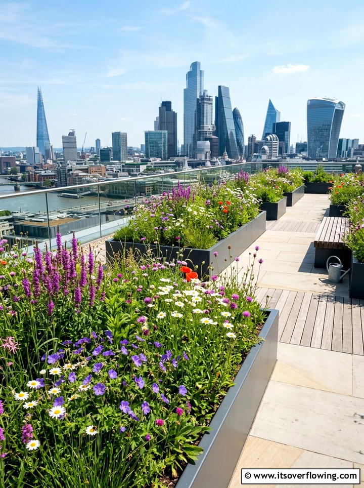 Urban wildflower terrace - 25 creative garden ideas with native wildflowers