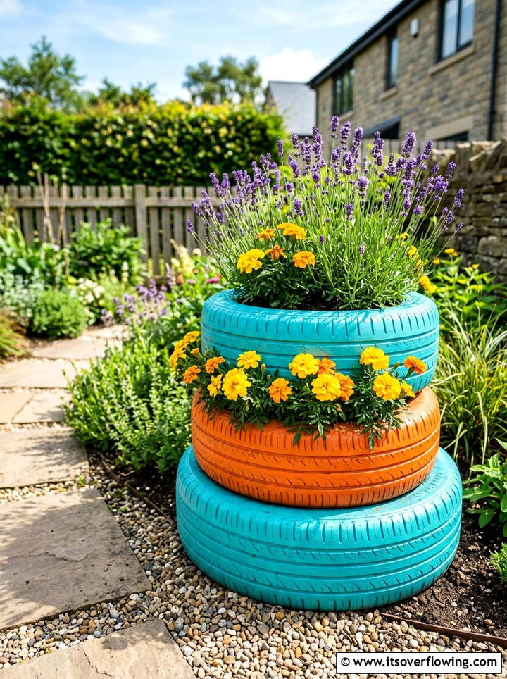 Used Car Tire - 25 reusing old things ideas for garden planters