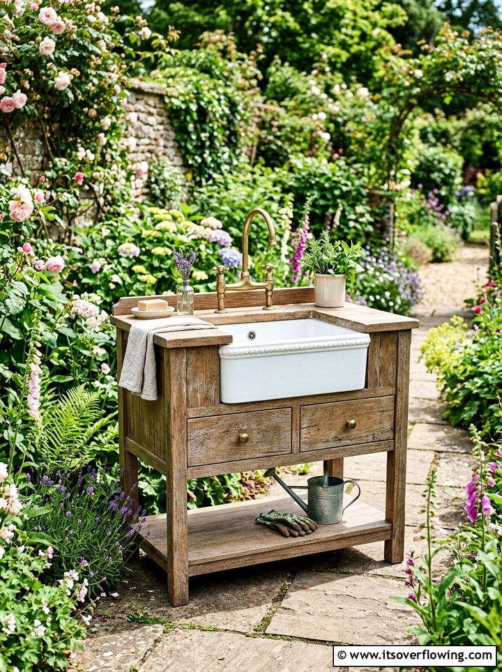 Vanity Garden Sink - 25 backyard ideas with old furniture