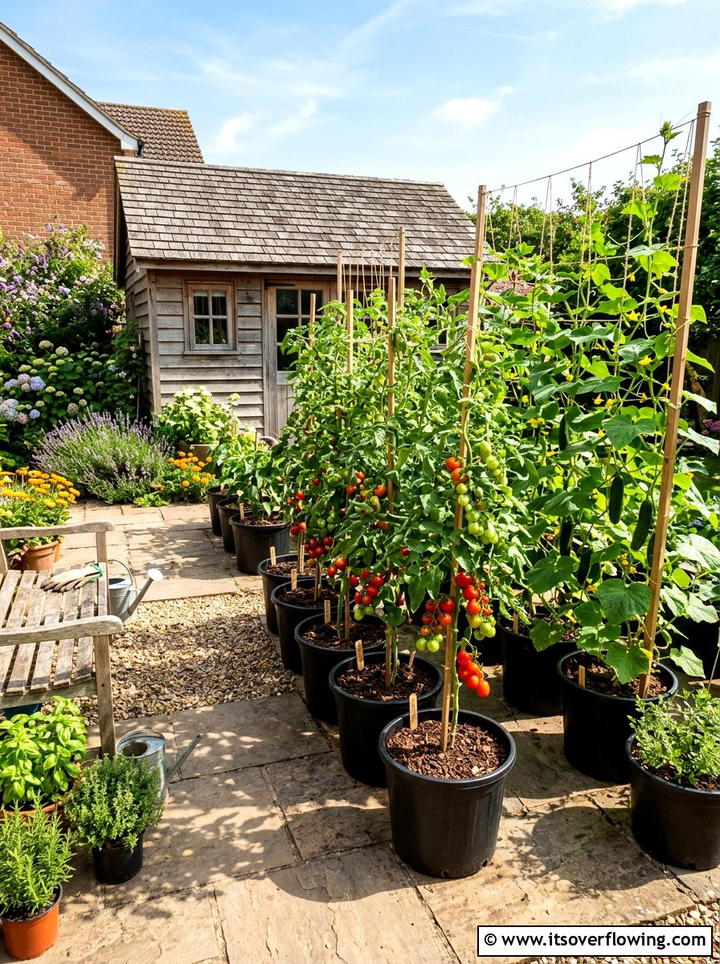 Vegetable Container Garden - 25 cheap garden ideas for backyard