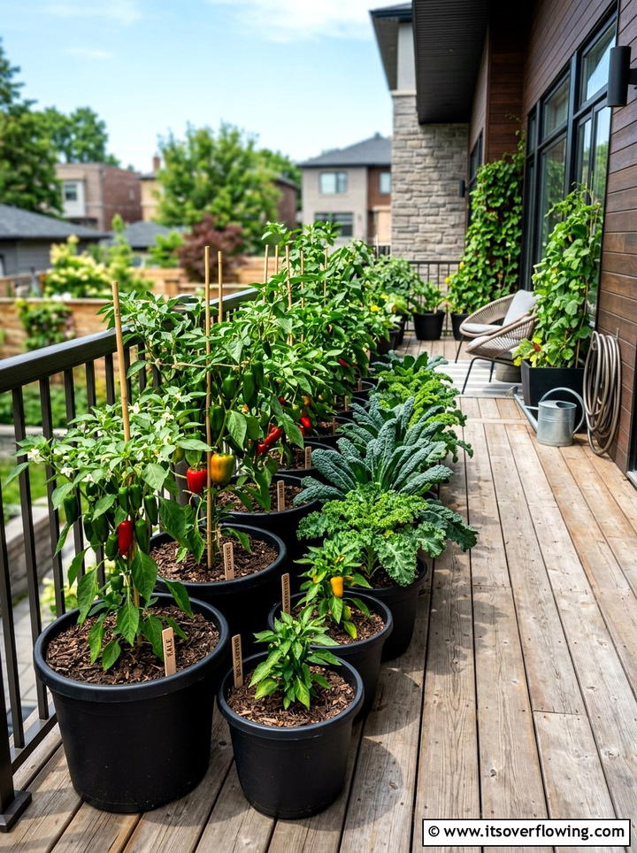 Vegetable Container Garden - 25 small garden ideas for renters