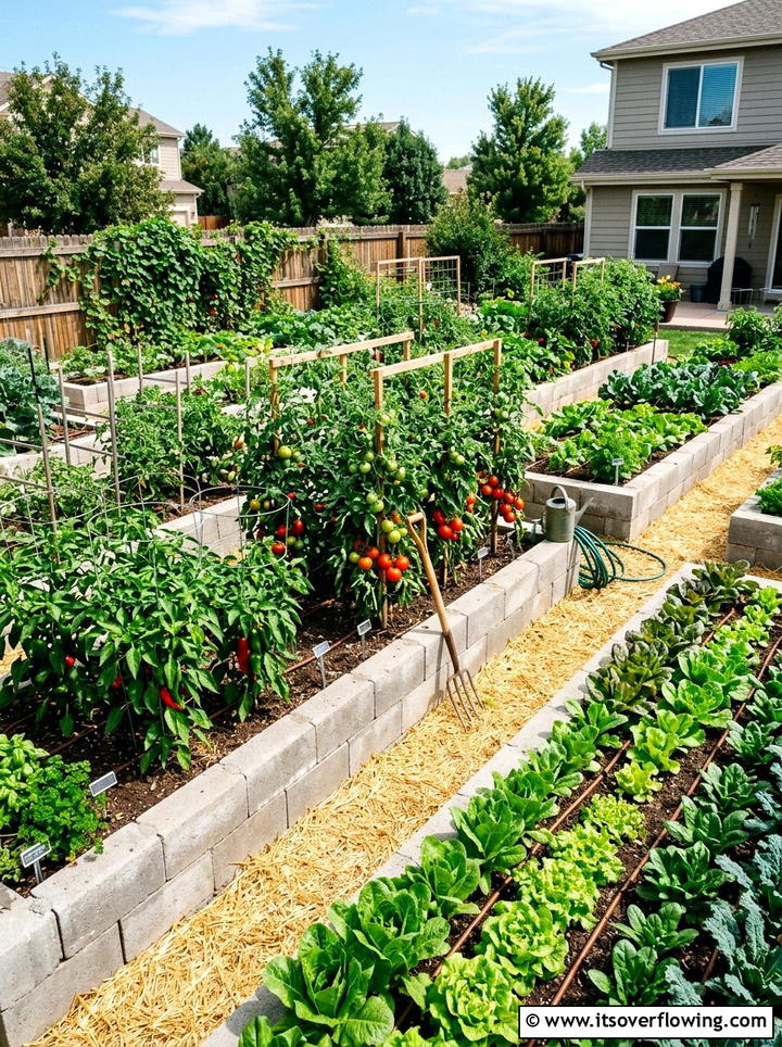 Vegetable Garden - 25 recycled garden ideas with concrete blocks