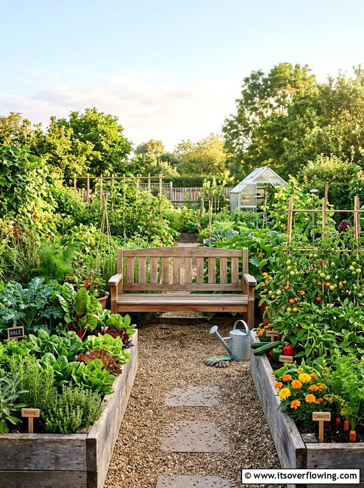 Vegetable Garden Bench - 25 garden design ideas with seating zones