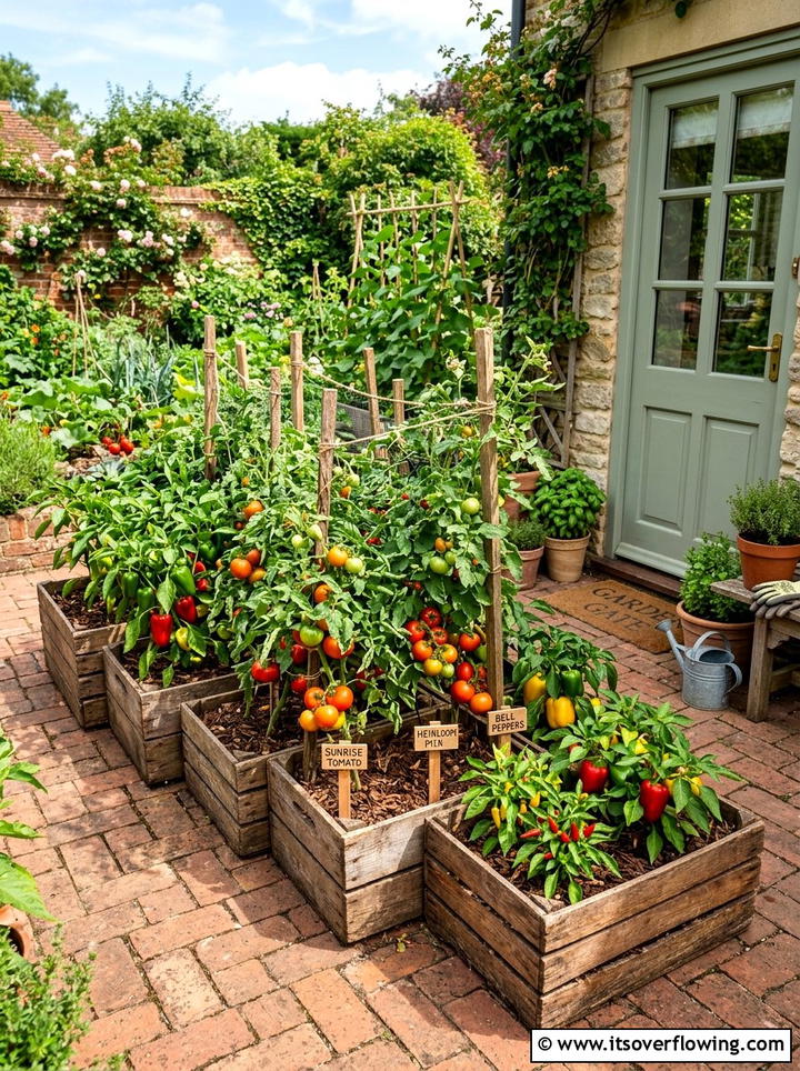 Vegetable Garden Crate - 25 creative garden ideas for patios