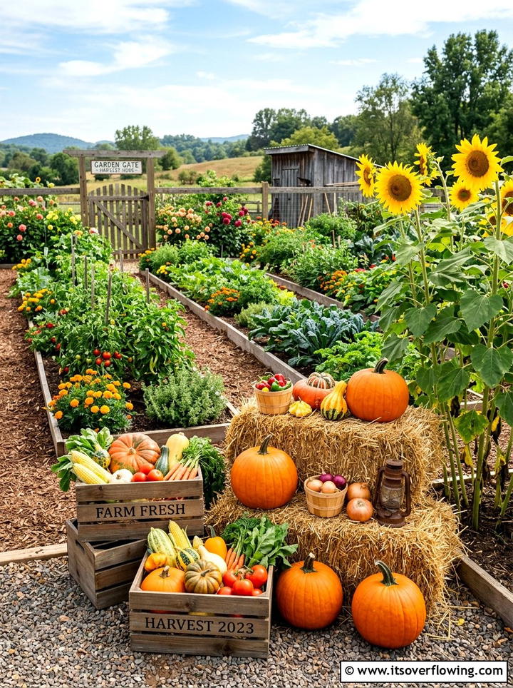 Vegetable Garden Harvest Decor - 25 garden decor ideas with fall decor