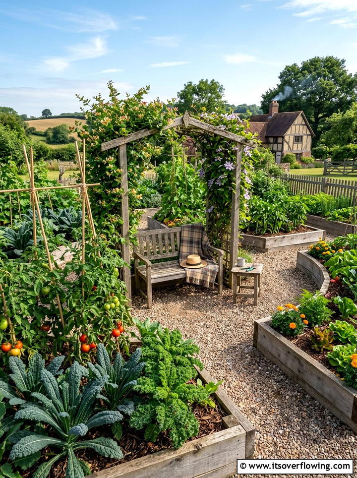 Vegetable Garden Seating Nook - 25 creative garden ideas with seating nooks