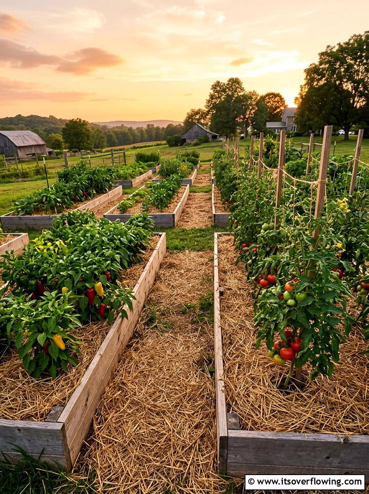 Vegetable Garden Straw Mulch - 25 cheap garden ideas with mulch
