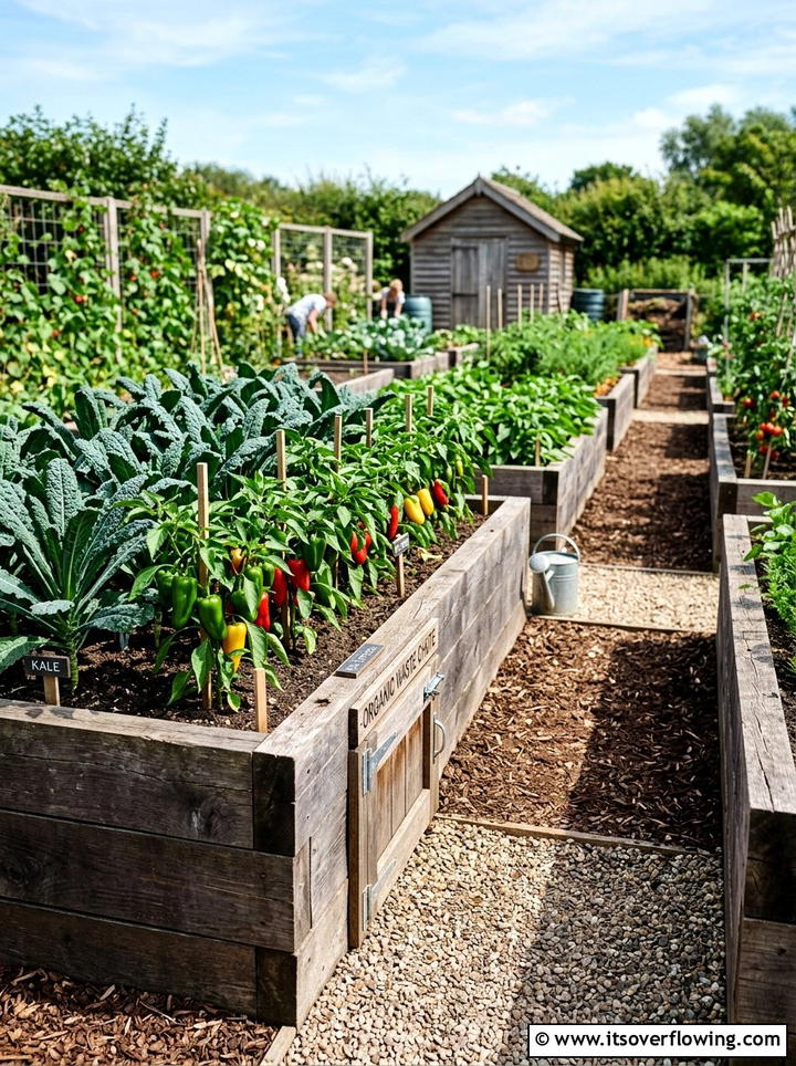 Vegetable Patch With Integrated Chute - 25 creative garden ideas with composting stations