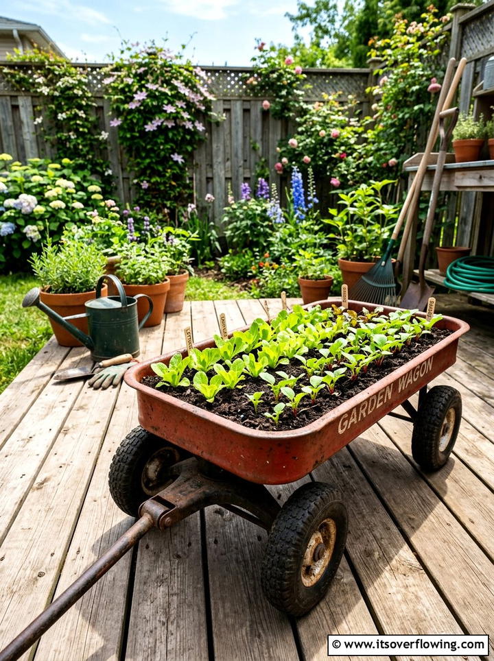 Vegetable Starter Kit In Wagon - 25 upcycled garden ideas with old wagons