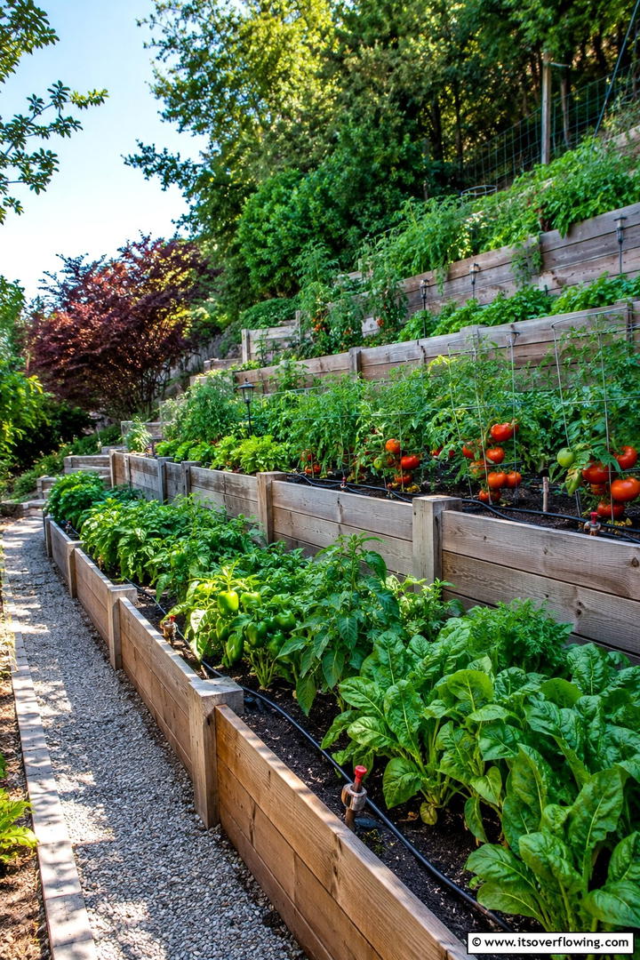 Vegetable Terrace Garden - 30 Tiered Garden Ideas for Sloped Yards and Visual Interest