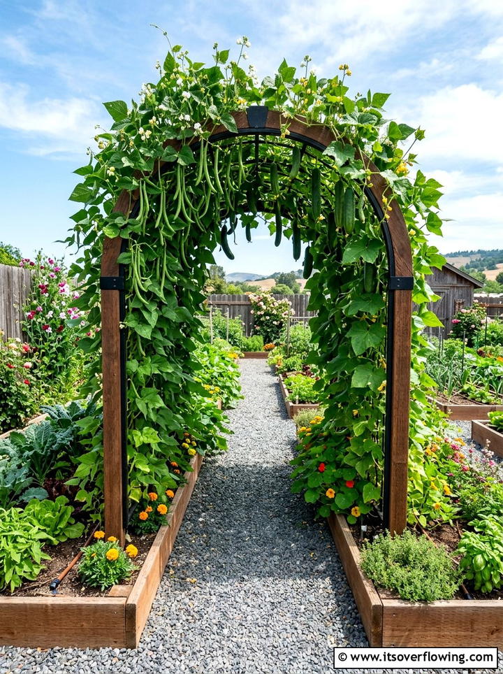 Vegetable garden arch trellis - 25 garden decor ideas with garden arches