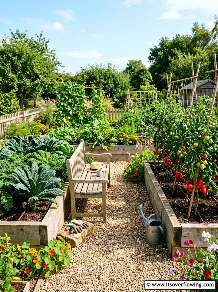 Vegetable garden seating - 25 backyard ideas with cozy corner