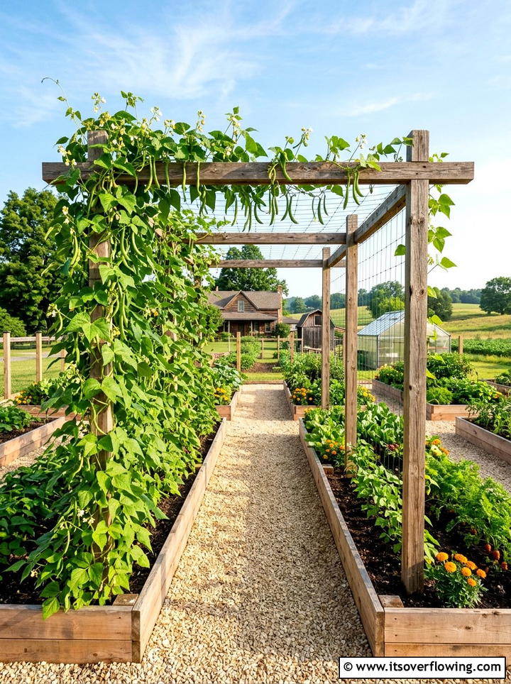 Vegetable garden trellis - 25 backyard ideas with trellis fence