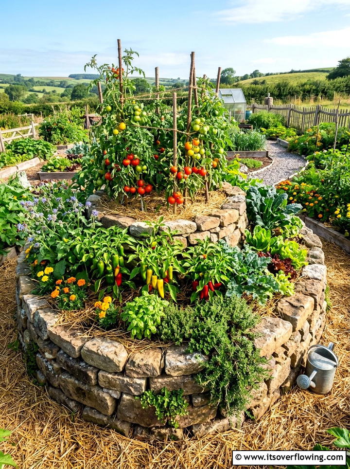 Vegetable patch spiral - 25 creative garden ideas with mandala gardens