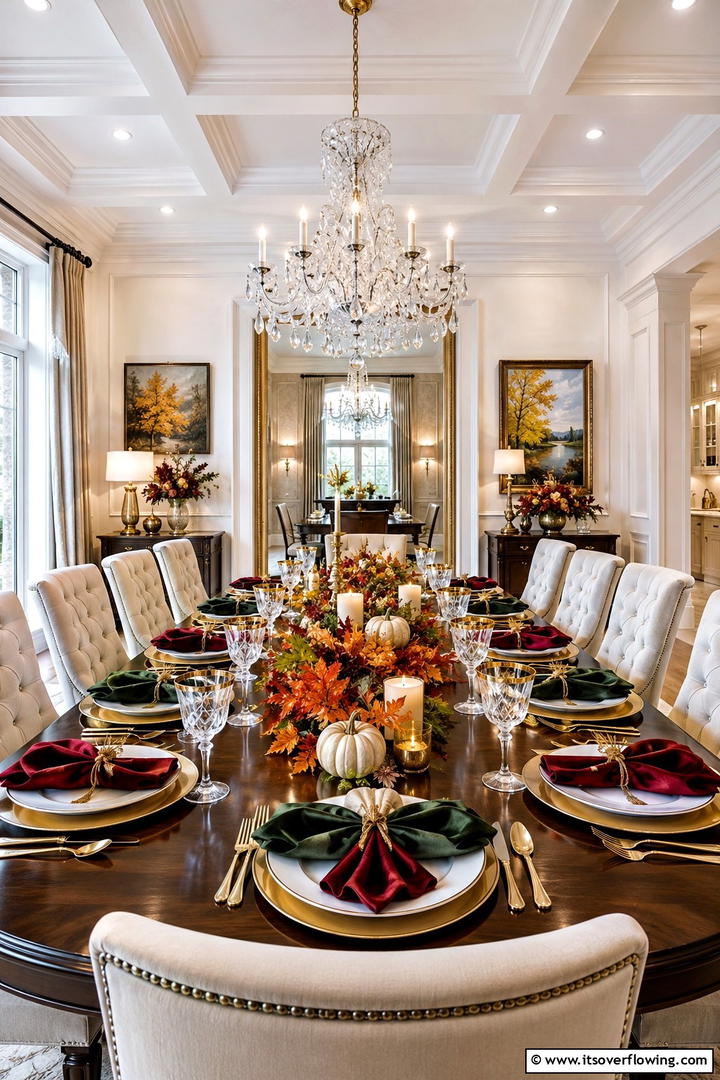 Velvet Napkin Place Settings - 50 Fall Table Decor Ideas Roundup- Seasonal Styling