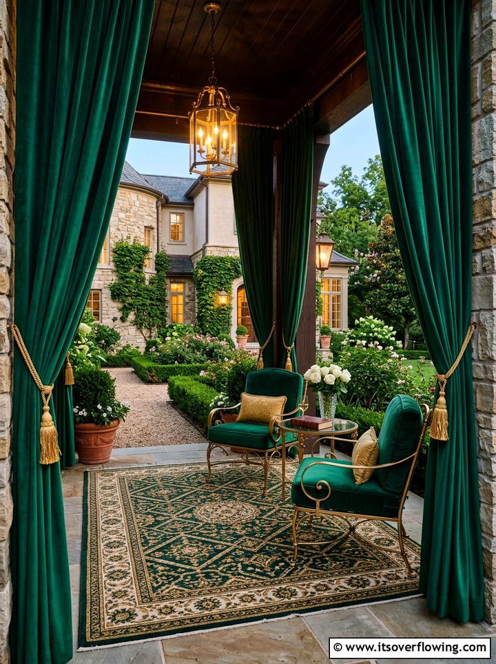 Velvet Outdoor Curtains Front Porch - 25 front porch ideas with outdoor curtains