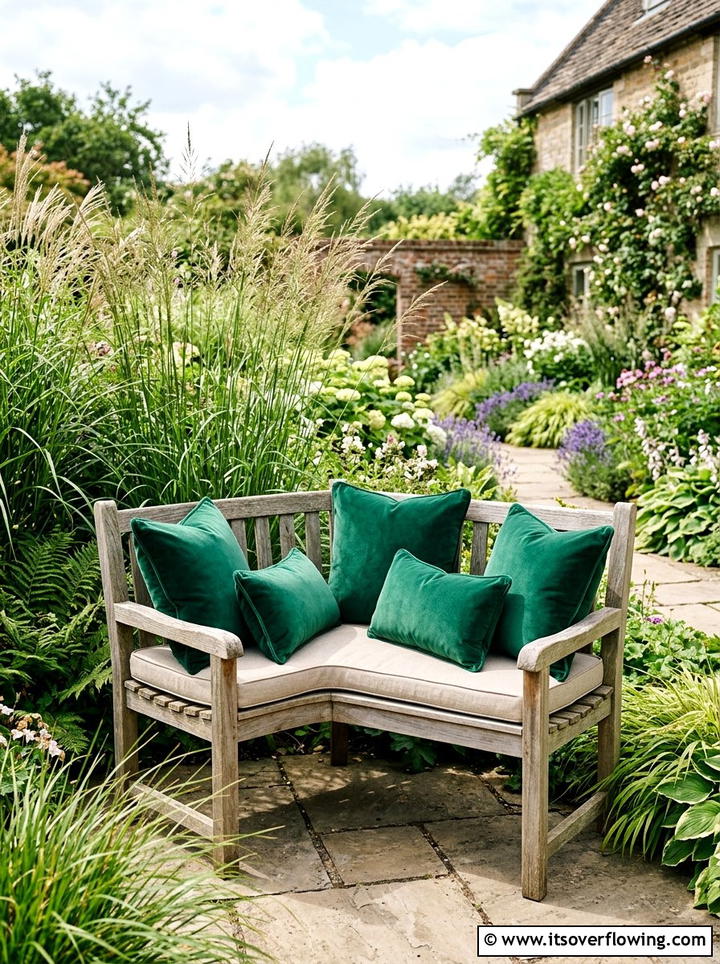 Velvet Outdoor Pillow - 25 creative garden ideas with boho textures