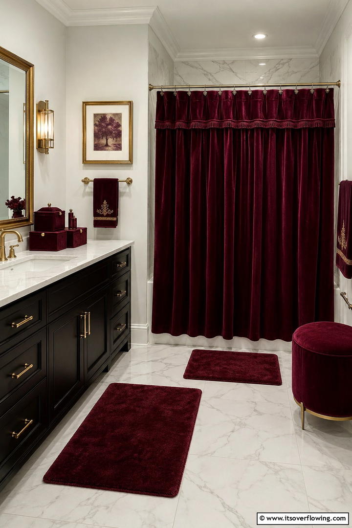 Velvet Textured Accessories - 50 Fall Bathroom Decor Ideas Roundup- Timeless Tips