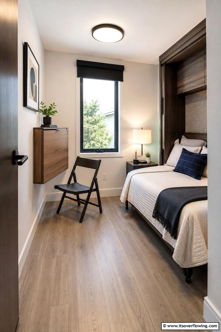 Versatile Folding Furniture - 30 Space-Saving Small Guest Bedroom Ideas for Cozy Comfort