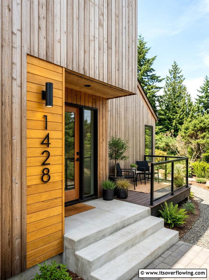 Vertical Cedar Siding - 25 front porch ideas with wood accents