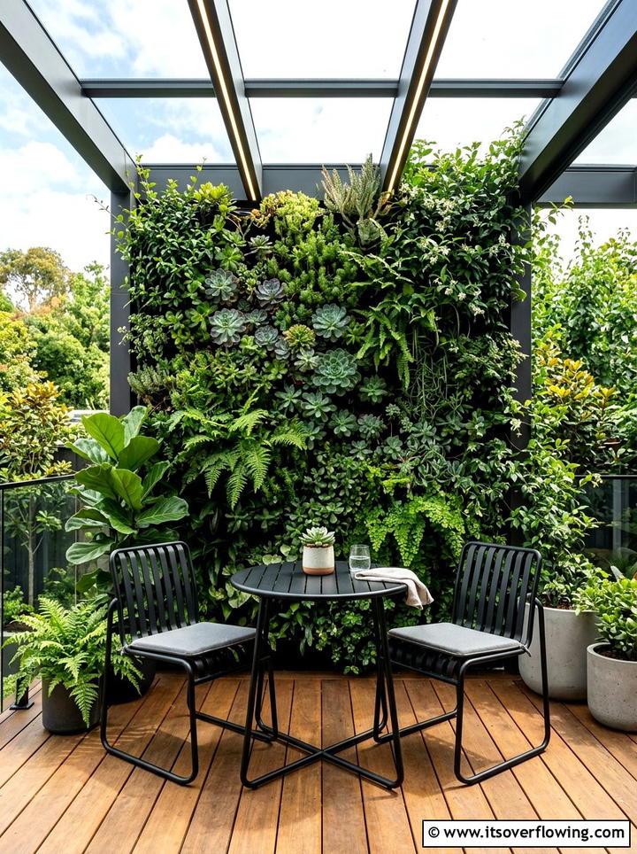 Vertical Garden Bistro Set - 25 garden decor ideas with bistro sets