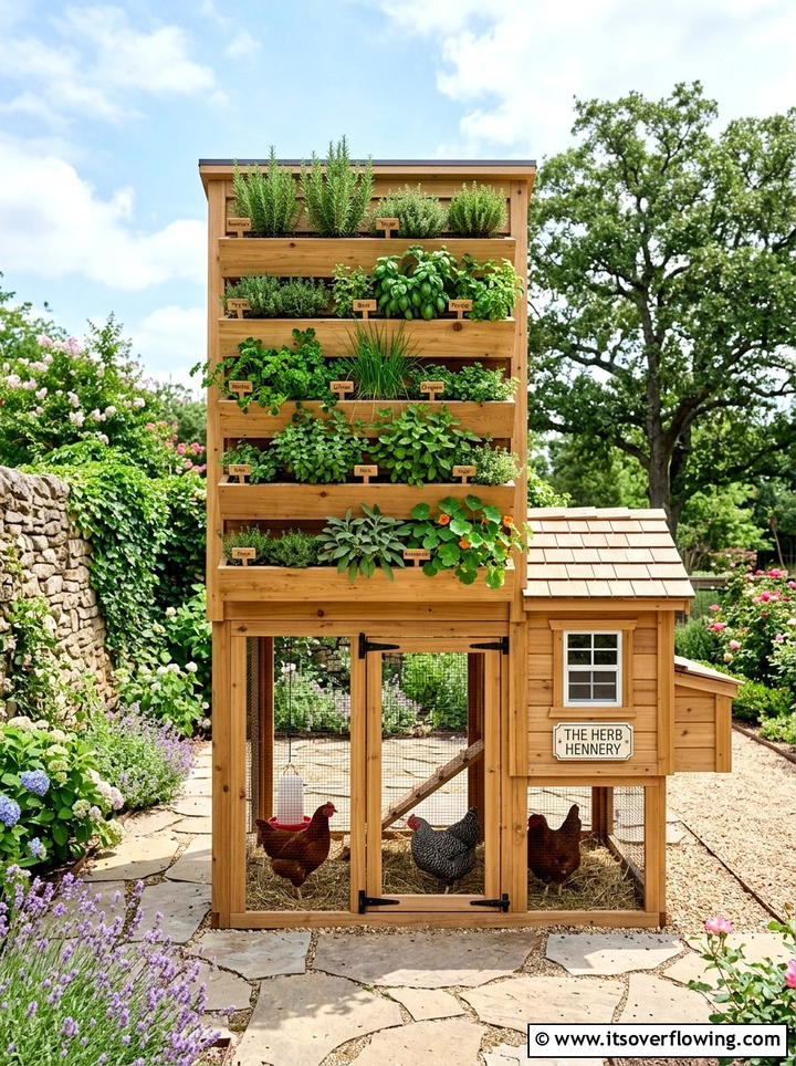 Vertical Garden Chicken Coop - 25 creative garden ideas with chicken coop gardens