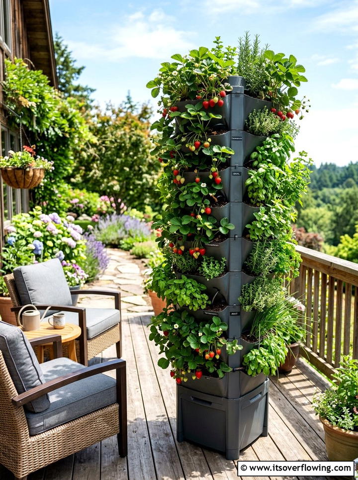 Vertical Garden Composter - 25 upcycled garden ideas with compost bins