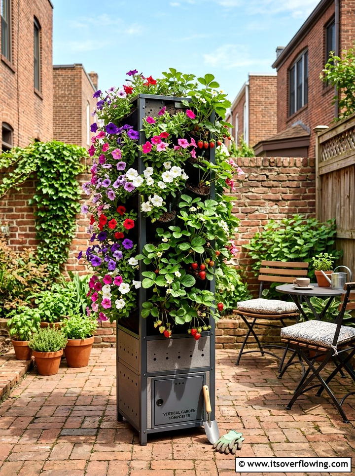 Vertical Garden Composter - 25 backyard ideas with compost station
