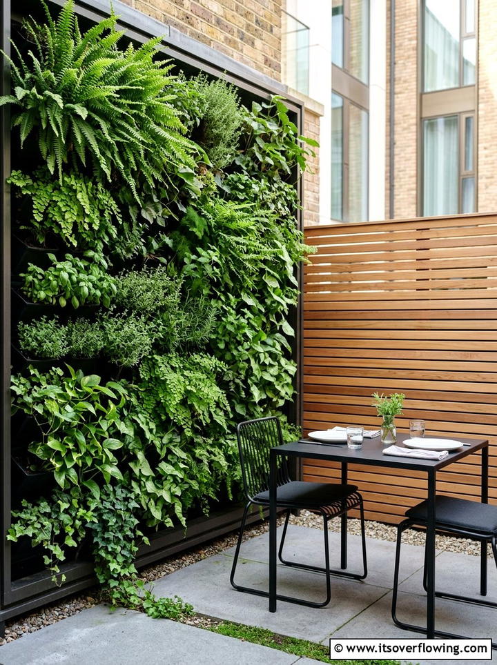 Vertical Garden Dining Space - 25 backyard ideas with dining area