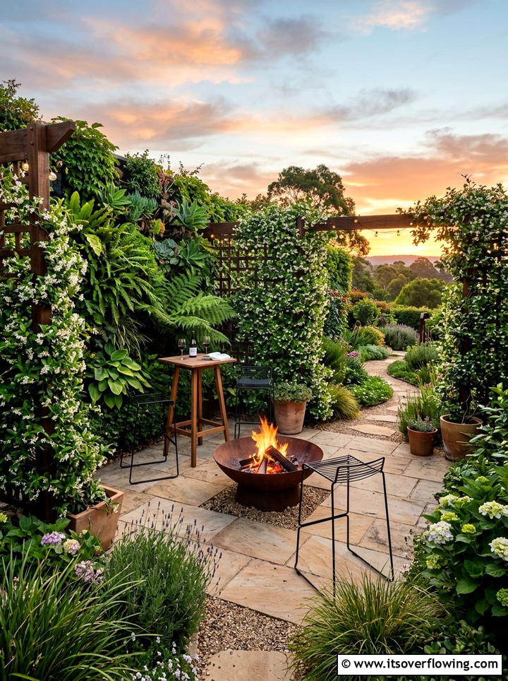 Vertical Garden Fire Bowl Layout - 25 small garden ideas with fire bowl