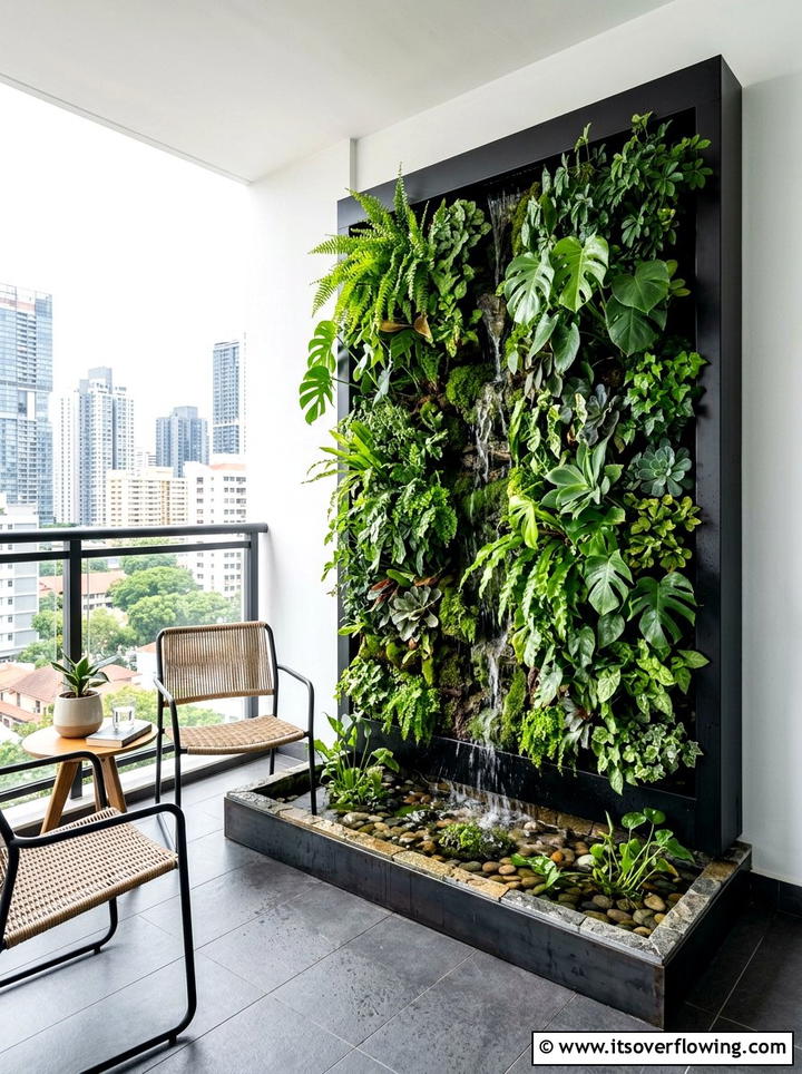 Vertical Garden Fountain Wall - 25 garden decor ideas with mini fountains