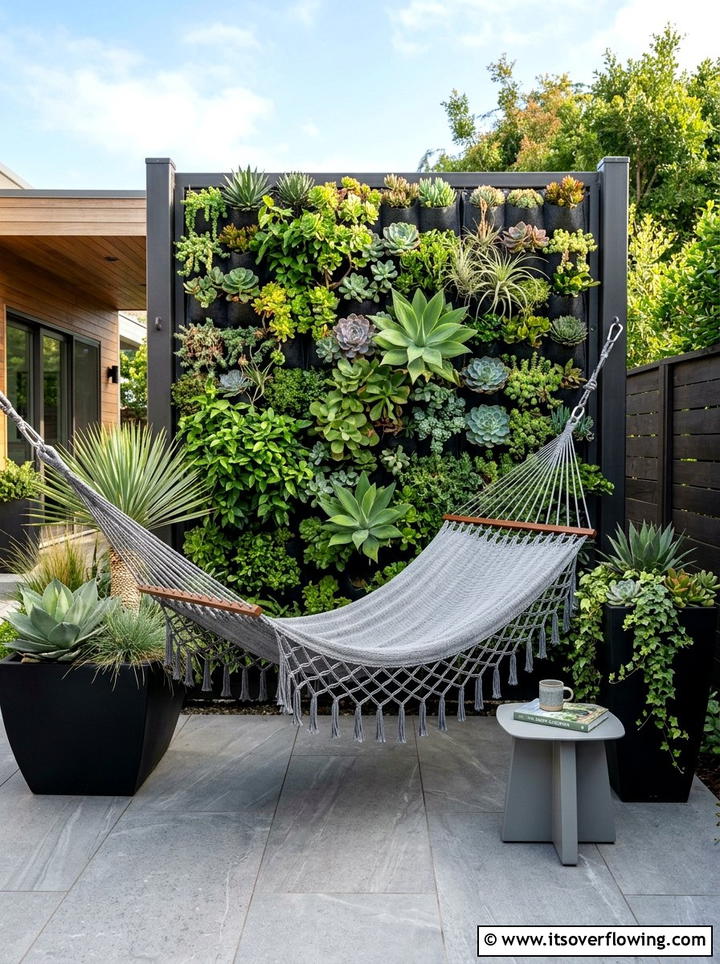 Vertical Garden Hammock - 25 garden decor ideas with hammocks