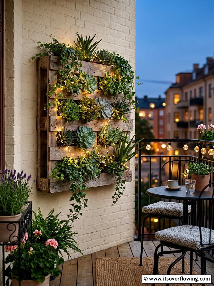 Vertical Garden Lights - 25 garden decor ideas with holiday lights