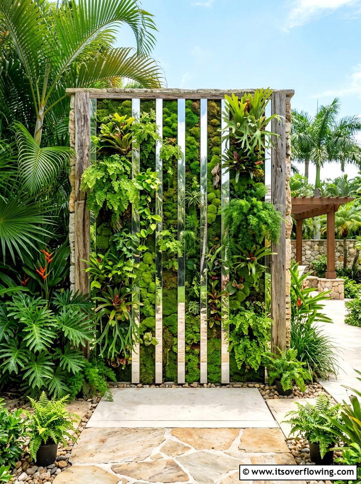 Vertical Garden Mirror - 25 small garden ideas with mirror tricks