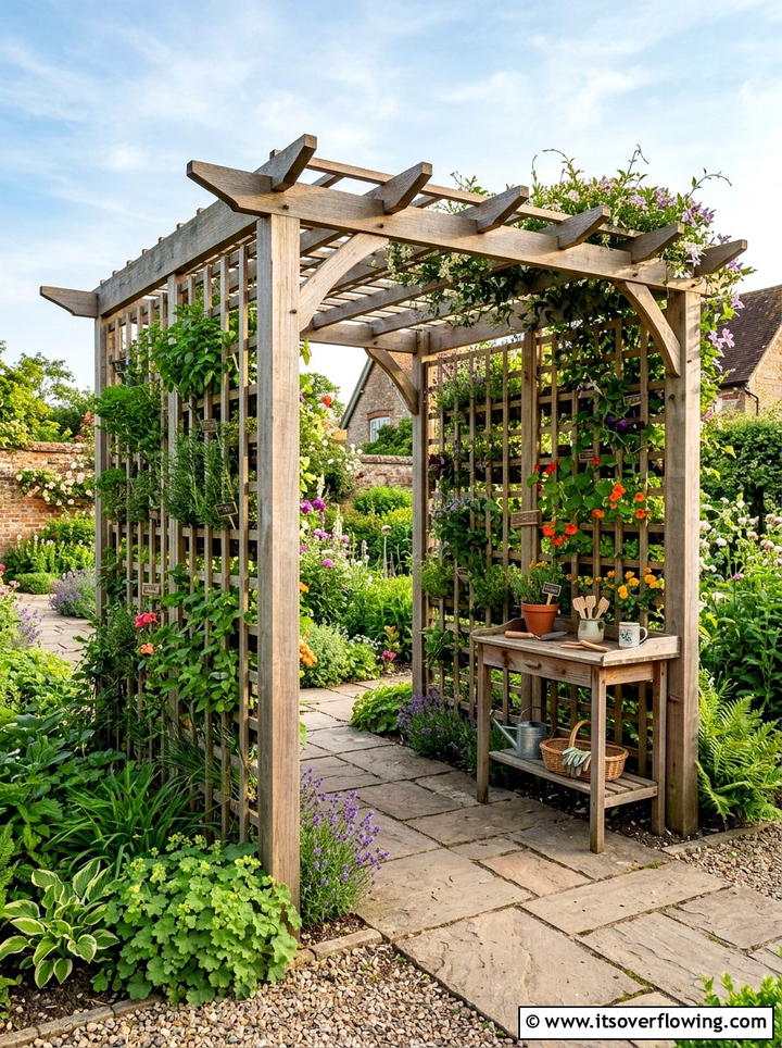 Vertical Garden Pergola - 25 backyard decorating ideas with pergola decor