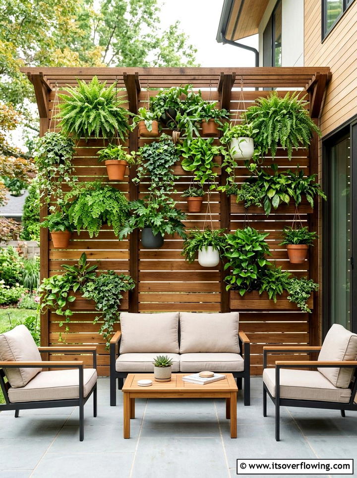 Vertical Garden Privacy Wall - 25 backyard decorating ideas with family friendly setup