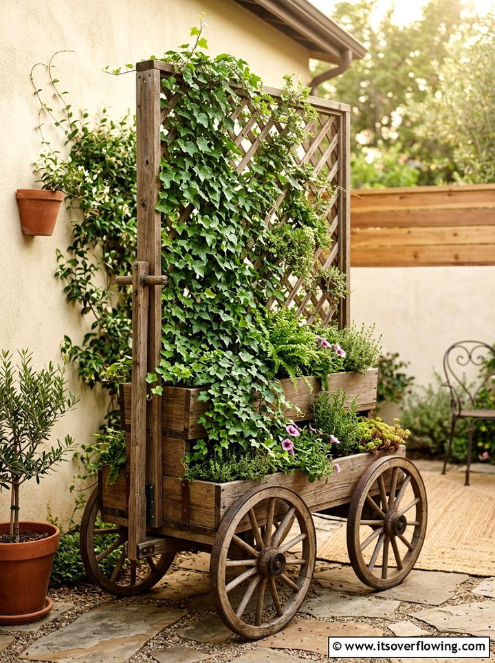 Vertical Garden Wagon - 25 garden decor ideas with wagons
