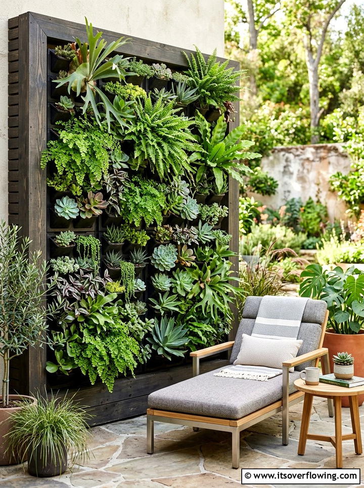Vertical Garden Wall - 25 backyard ideas with modern landscape