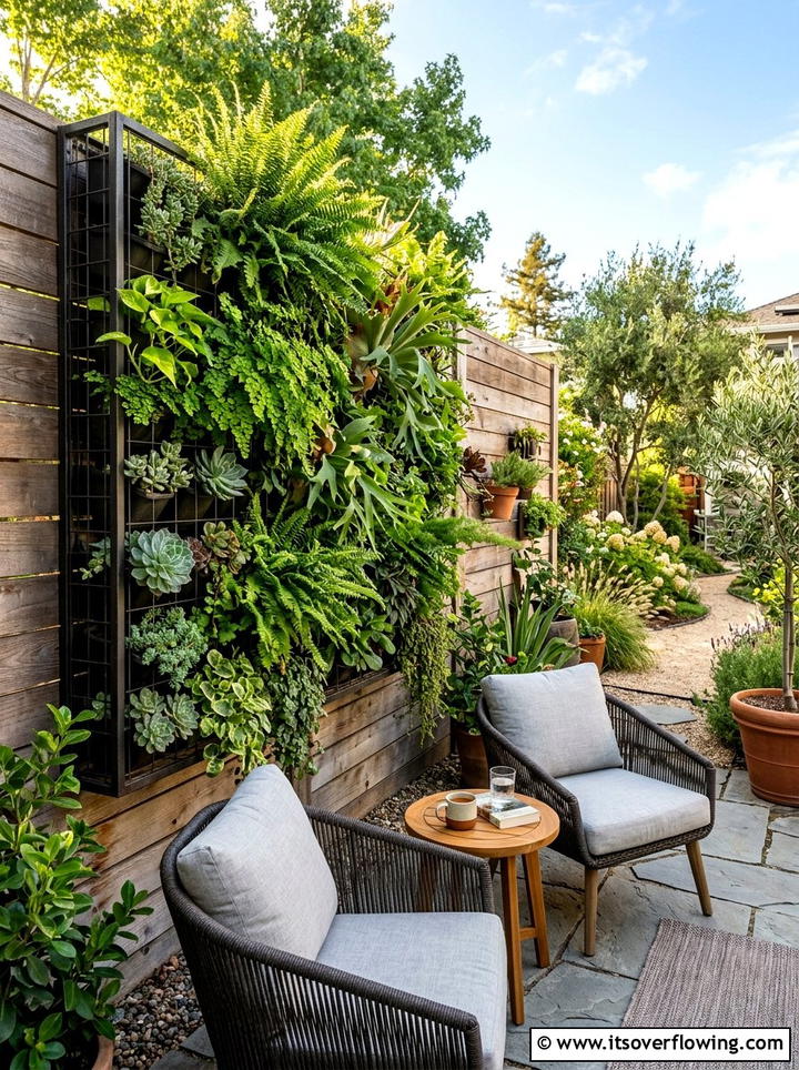 Vertical Garden Wall - 25 backyard decorating ideas with modern accents