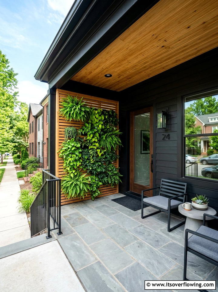 Vertical Garden Wall - 25 front porch ideas for townhouses