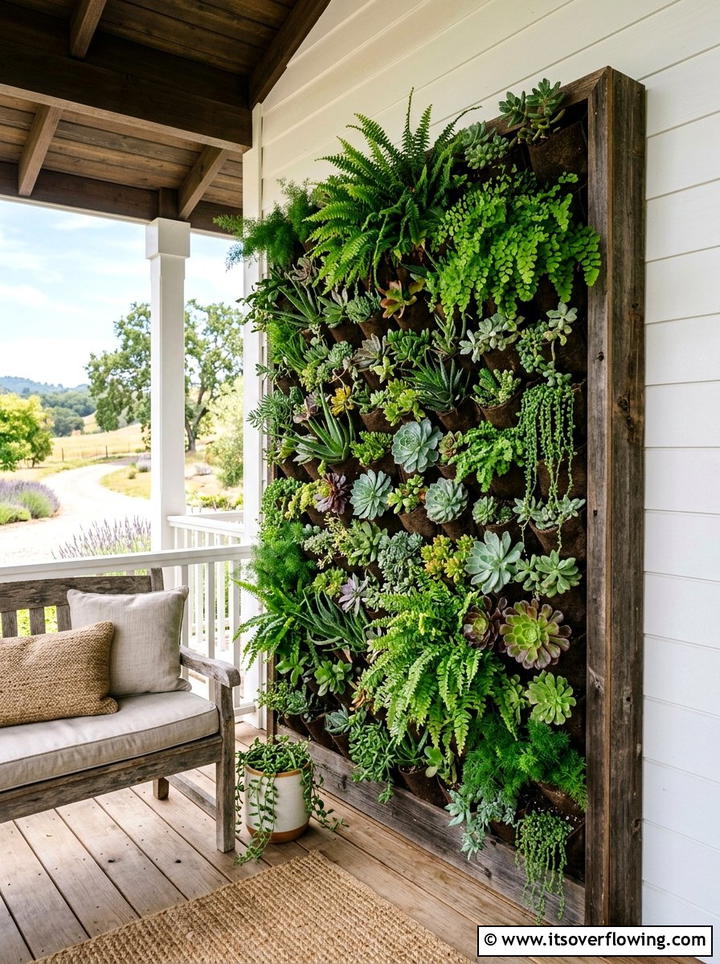 Vertical Garden Wall - 25 front porch ideas with privacy screens