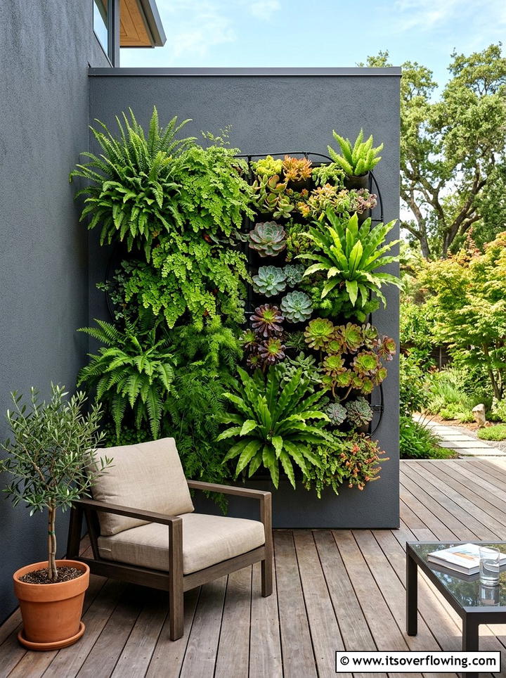 Vertical Garden Wall - 25 backyard decorating ideas with wall decor