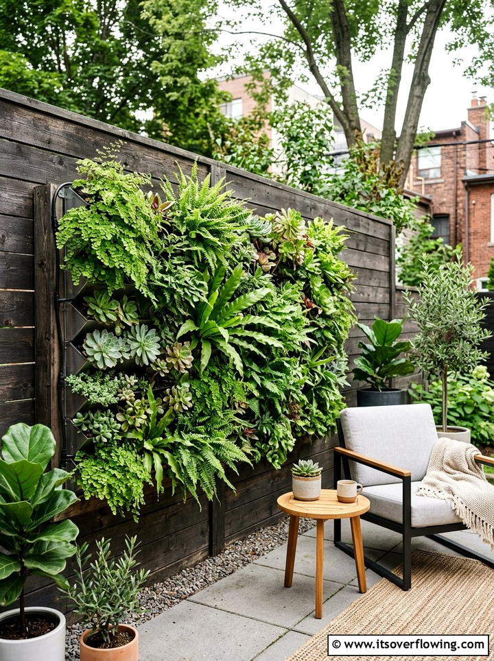 Vertical Garden Wall - 25 backyard ideas for relaxing