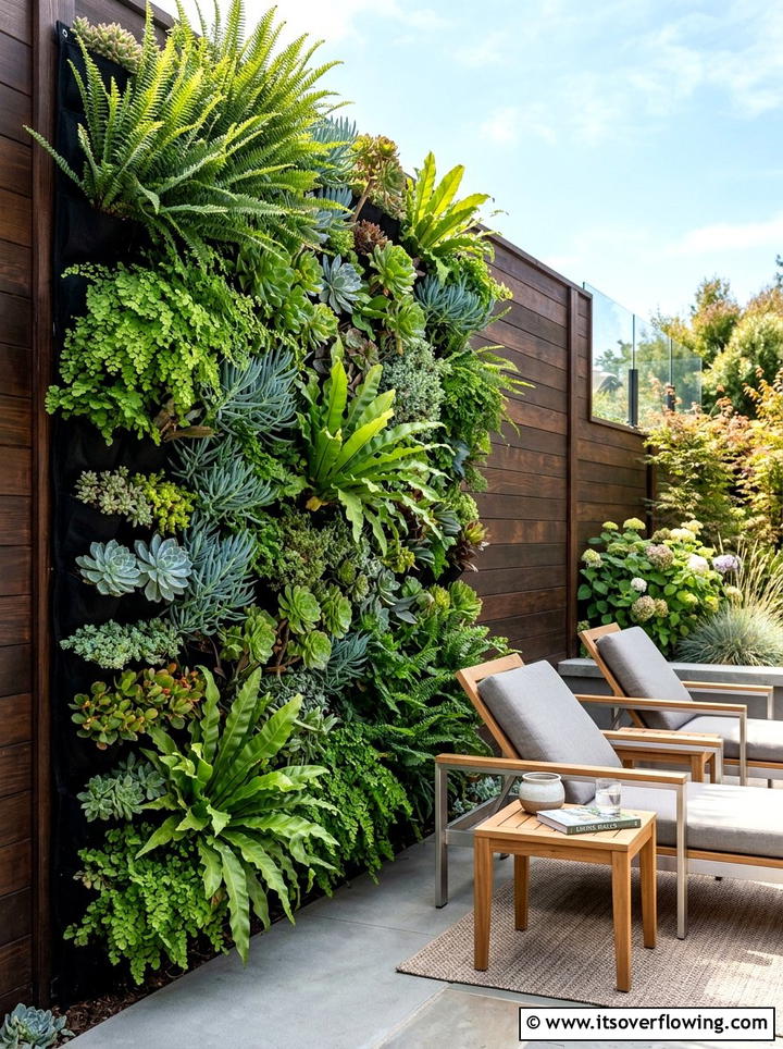 Vertical Garden Wall - 25 backyard ideas for narrow yards