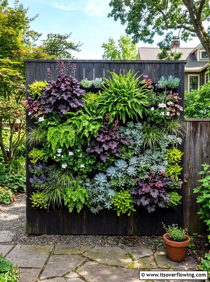 Vertical Garden Wall With Mixed Textures - 25 garden design ideas with bold contrast