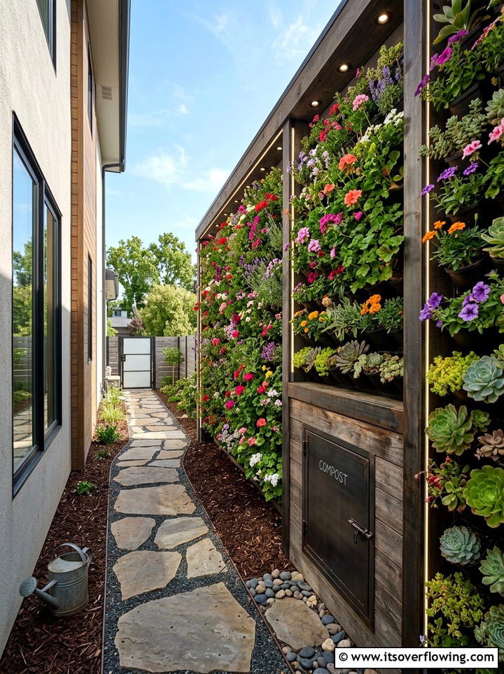 Vertical Garden With Built In Composter - 25 garden ideas with compost bins